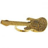 Anel Duplo Guitarra (Dourado)