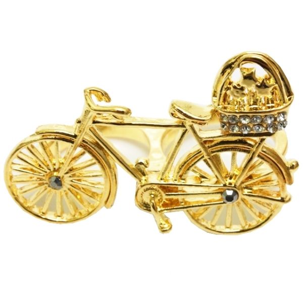 Anel Duplo Bicicleta (Dourado)